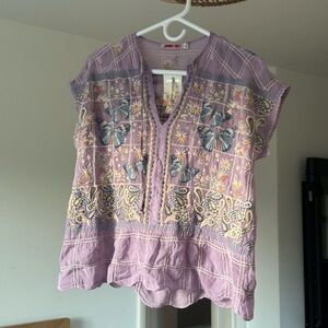 NWT Johnny Was Paise Blouse - size small. Heavily Embroidered Butterflies.